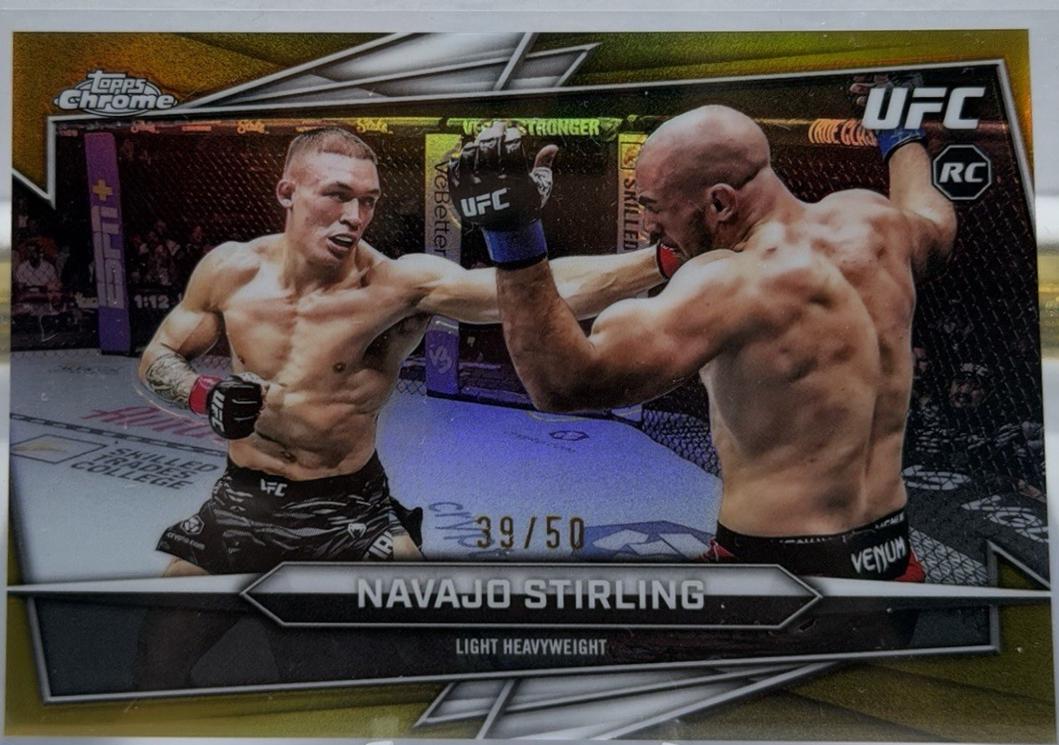 Navajo Stirling 2026 Topps Chrome UFC Base #154 Gold Refractor