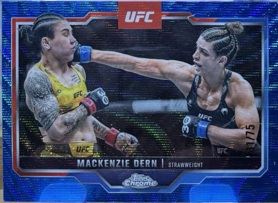 Mackenzie Dern 2025 Topps Chrome UFC Base #183 Blue Wave Refractor