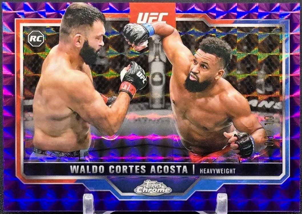 Waldo Cortes Acosta 2025 Topps Chrome UFC Base #19 Purple Geometric Refractor