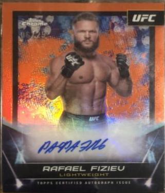 Rafael Fiziev 2024 Topps Chrome UFC UFC Signatures #FNA-RFI Orange Refractor