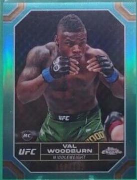 Val Woodburn 2024 Topps Chrome UFC Base #193 Aqua Refractor