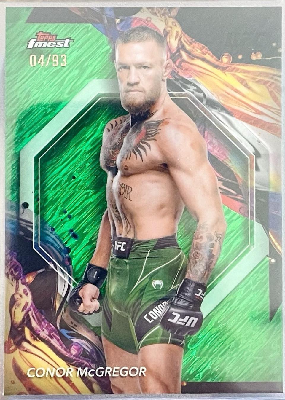 Conor McGregor 2024 Topps Finest UFC Base Uncommon #151 Green Shimmer Refractor