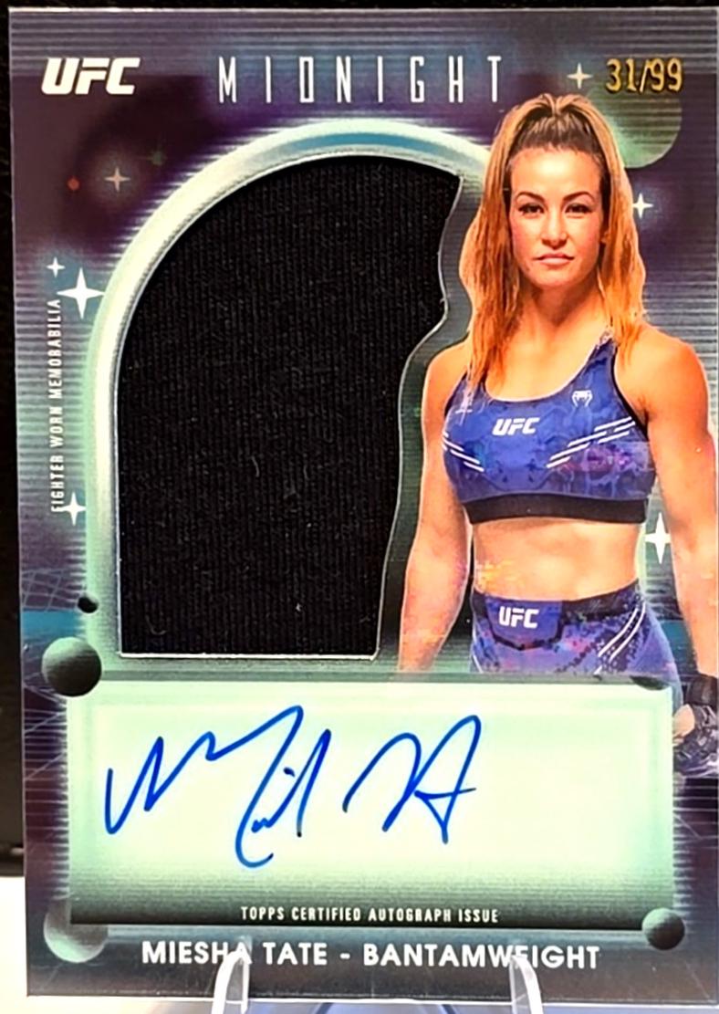 Miesha Tate 2025 Topps Midnight UFC Relic Autographs #VRA-MT Twilight