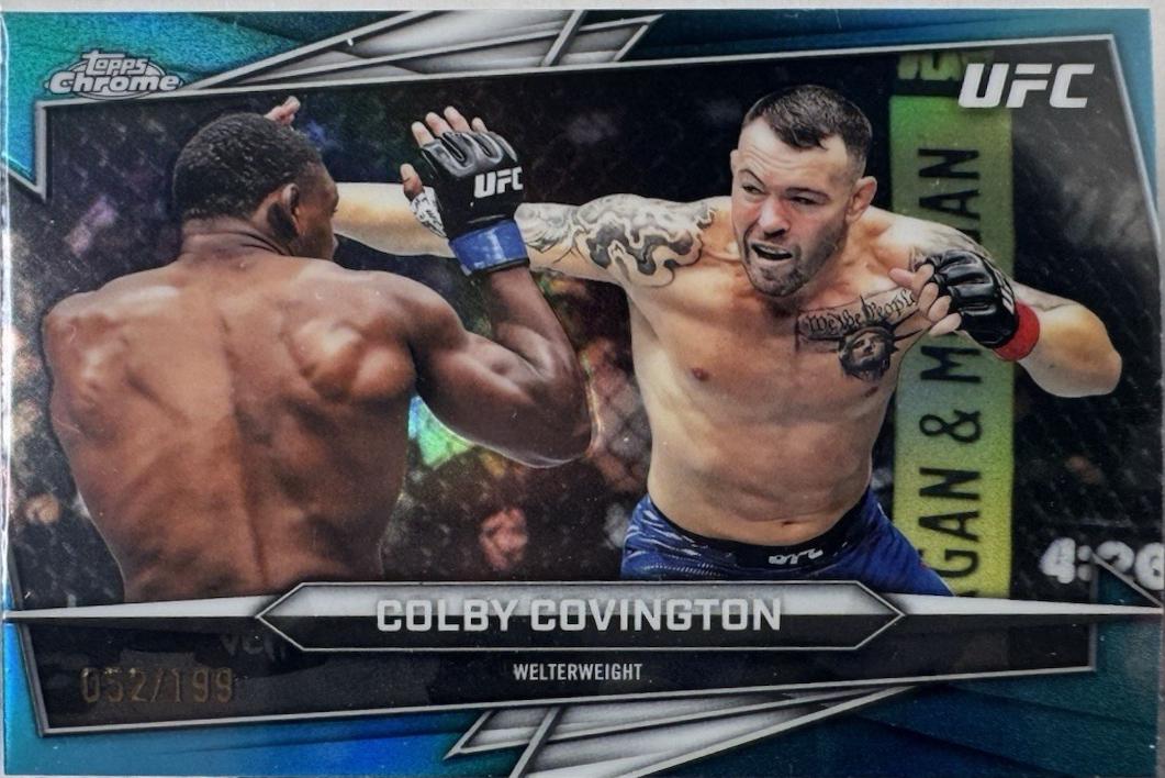 Colby Covington 2026 Topps Chrome UFC Base #91 Aqua Refractor