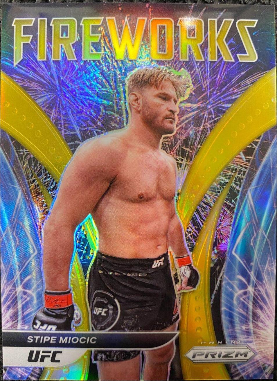 Stipe Miocic 2022 Panini Prizm UFC Fireworks #3 Gold