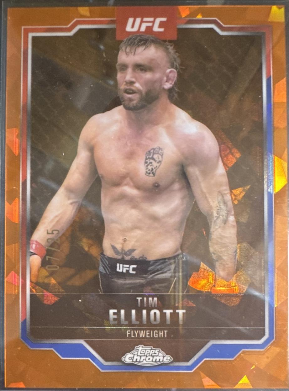 Tim Elliott 2025 Topps Chrome UFC Base #57 Orange Geometric Refractor