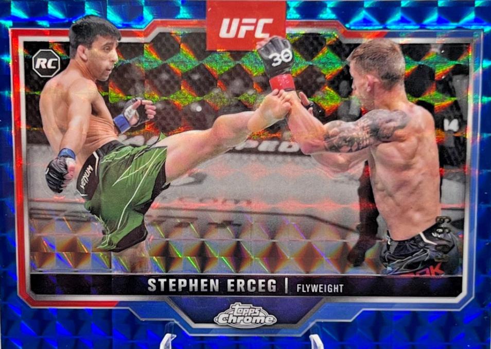 Stephen Erceg 2025 Topps Chrome UFC Base #63 Blue Geometric Refractor