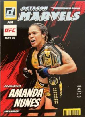 Amanda Nunes 2023 Panini Donruss UFC Octagon Marvels #12 Press Proof Silver