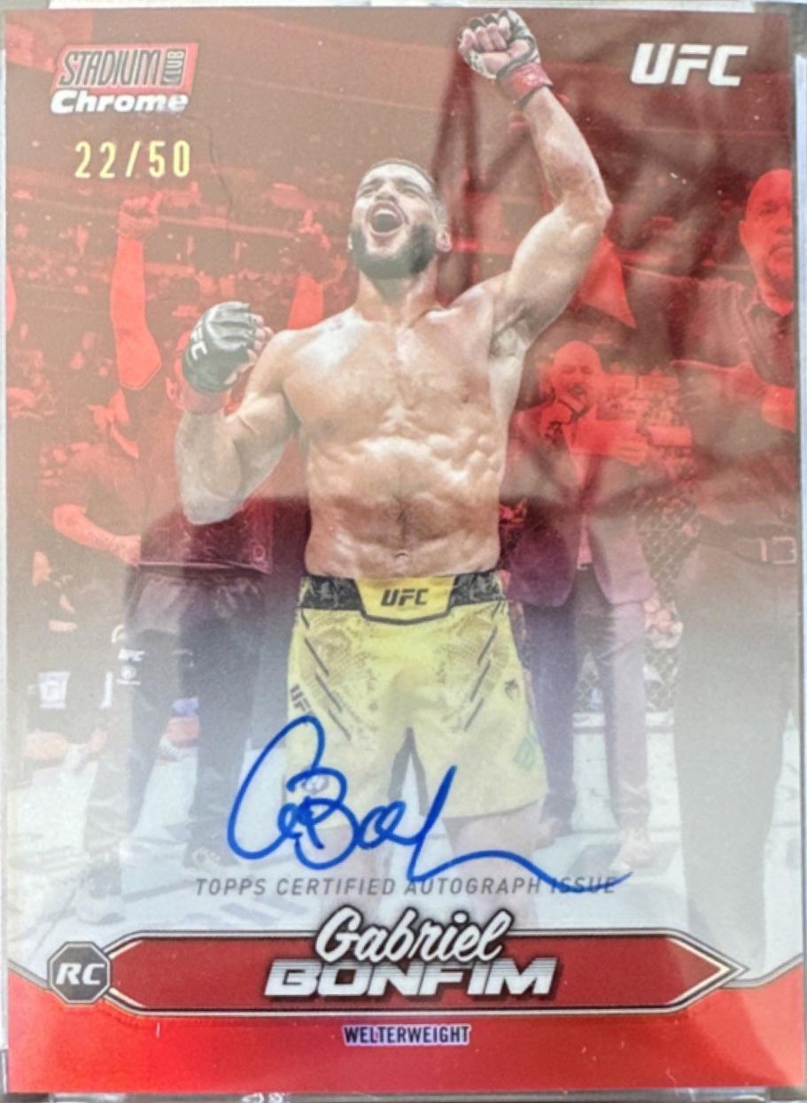 Gabriel Bonfim 2025 Topps Stadium Club UFC Chrome Autographs #CAS-GBM Red