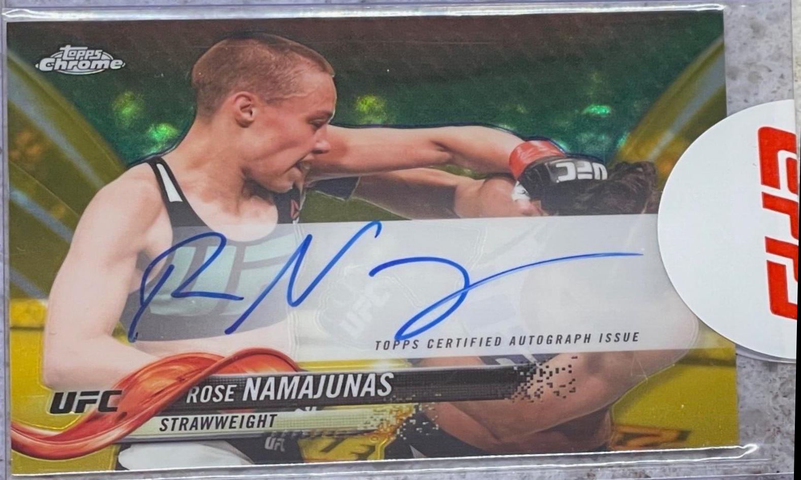 Rose Namajunas 2018 Topps Chrome UFC Fighter Autographs #FA-RN Gold