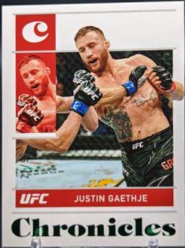 Justin Gaethje 2022 Panini Chronicles UFC Base Chronicles #47 Green