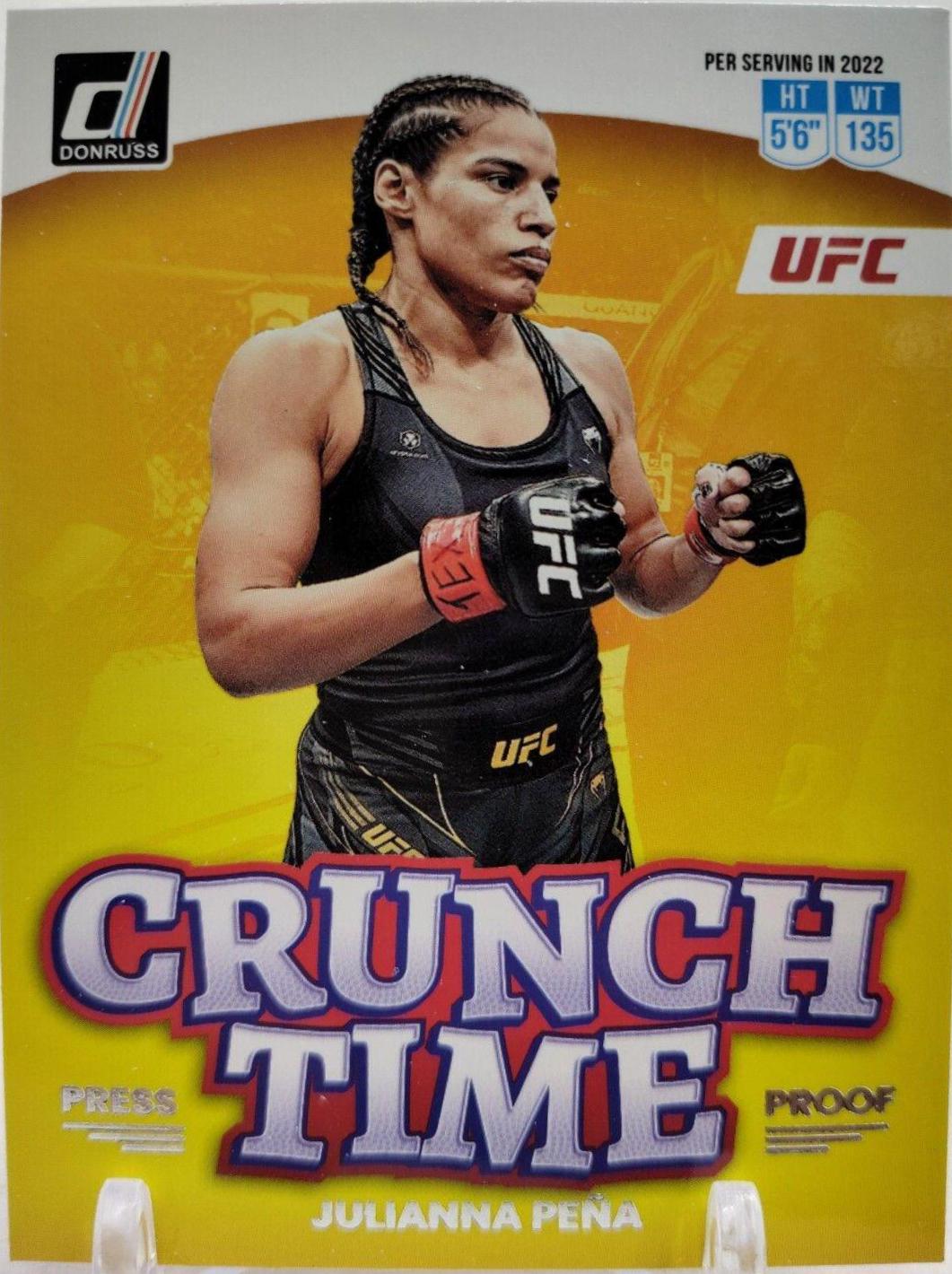 Julianna Peña 2023 Panini Donruss UFC Crunch Time #2 Press Proof Silver