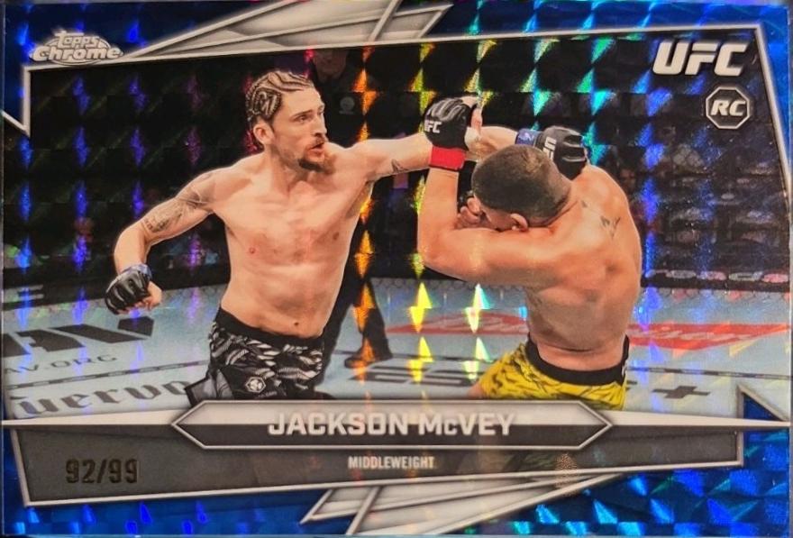 Jackson McVey 2026 Topps Chrome UFC Base #133 Blue Geometric Refractor