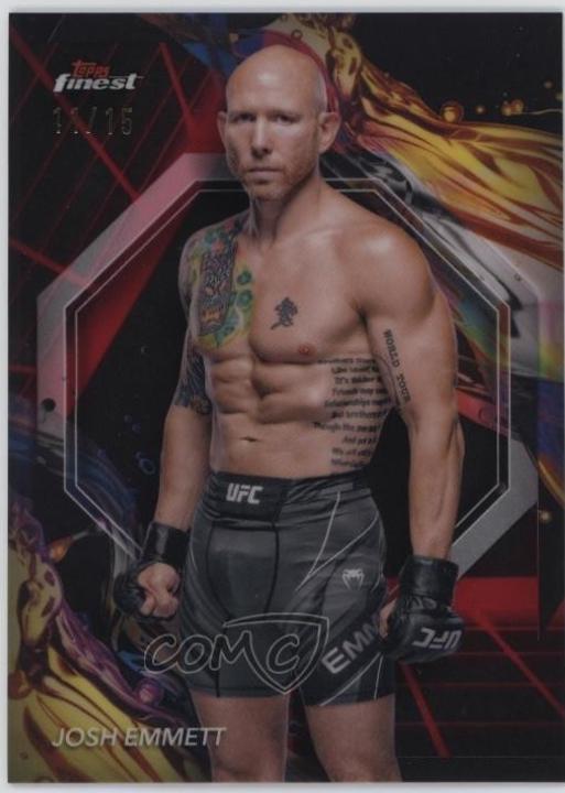 Josh Emmett 2024 Topps Finest UFC Base Uncommon #127 Red Black Vapor Refractor