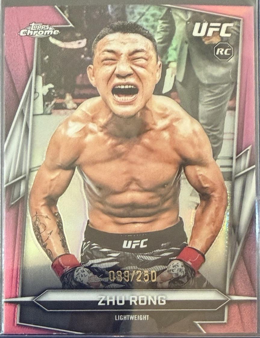 Zhu Rong 2026 Topps Chrome UFC Base #172 Pink Refractor