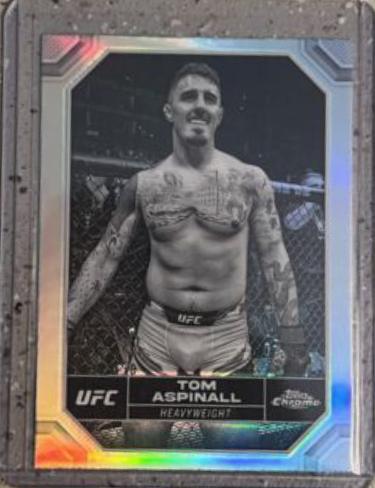 Tom Aspinall 2024 Topps Chrome UFC Base #187 Negative Refractor