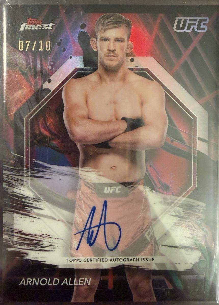 Arnold Allen 2024 Topps Finest UFC Finest Autographs #FA-ADA Red Black Vapor Refractor