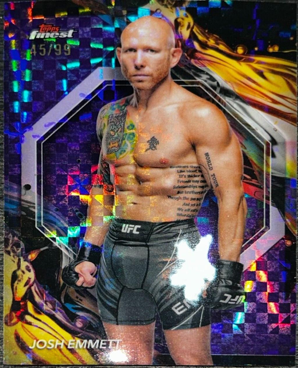 Volkan Oezdemir 2024 Topps Finest UFC Base Uncommon #125 Purple Checkerboard Refractor