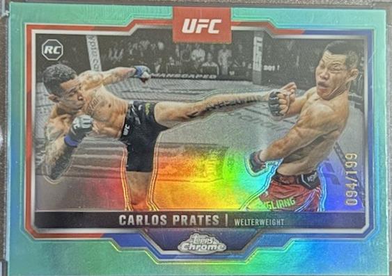 Carlos Prates 2025 Topps Chrome UFC Base #40 Aqua Refractor
