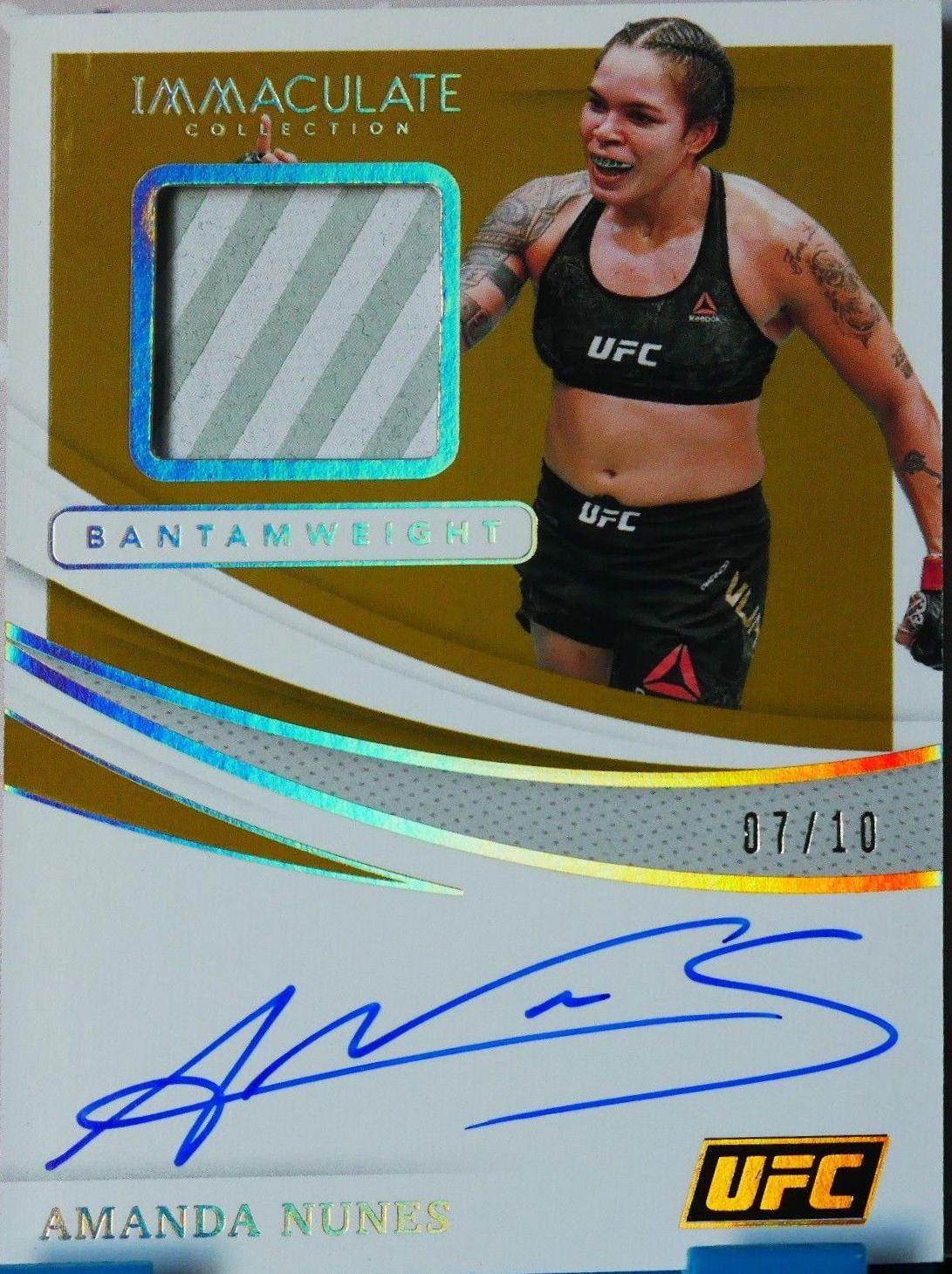 Amanda Nunes 2021 Panini Immaculate UFC Memorabilia Autographs #31 Gold