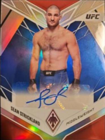 Sean Strickland 2023 Panini Chronicles UFC Phoenix Autographs #24 Blue