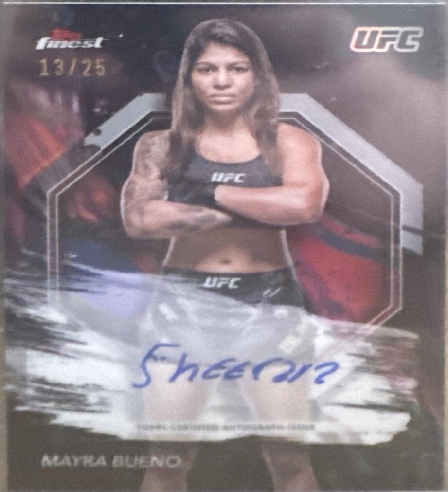 Mayra Bueno 2024 Topps Finest UFC Finest Autographs #FA-MBS Black Refractor