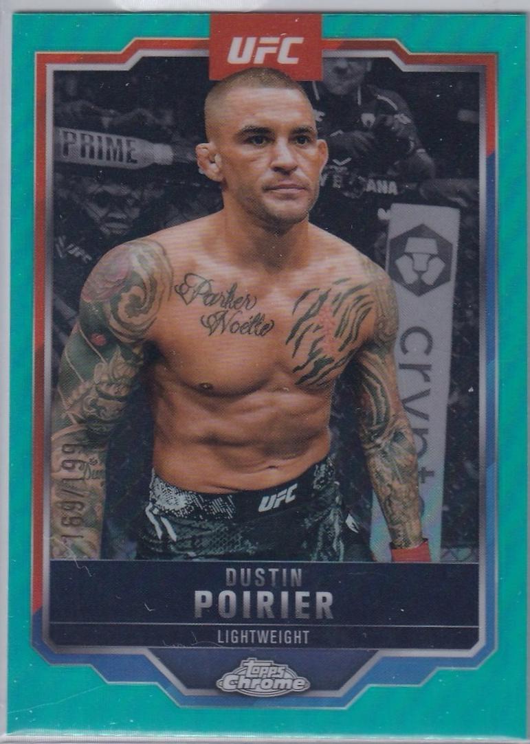 Dustin Poirier 2025 Topps Chrome UFC Base #7 Aqua Refractor
