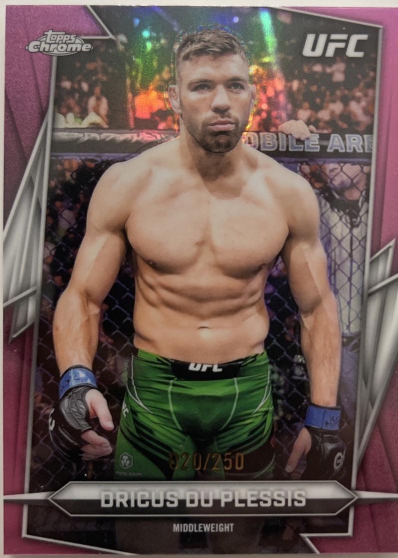 Dricus Du Plessis 2026 Topps Chrome UFC Base #10 Pink Refractor
