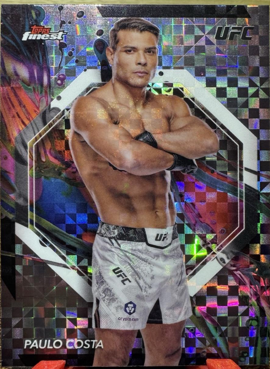 Paulo Costa 2024 Topps Finest UFC Base Common #4 Checkerboard Refractor