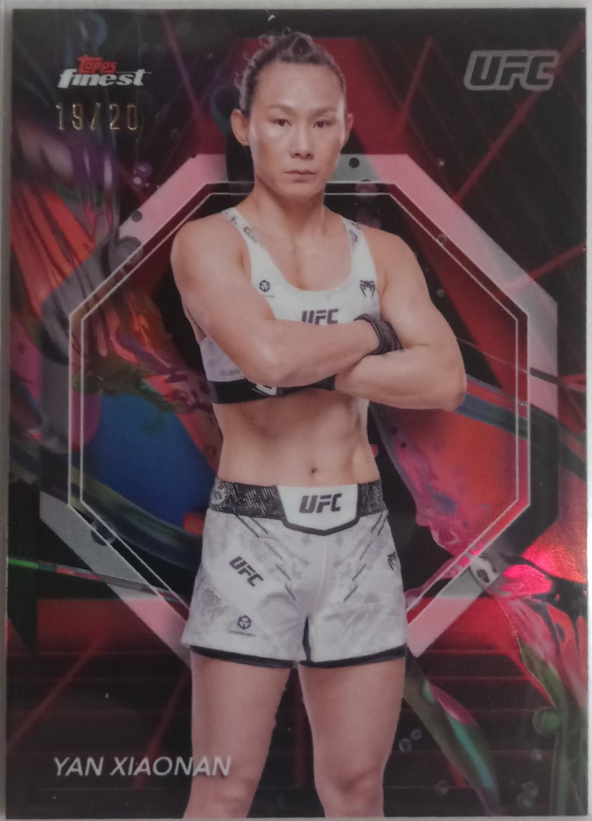 Yan Xiaonan 2024 Topps Finest UFC Base Common #9 Red Black Vapor Refractor