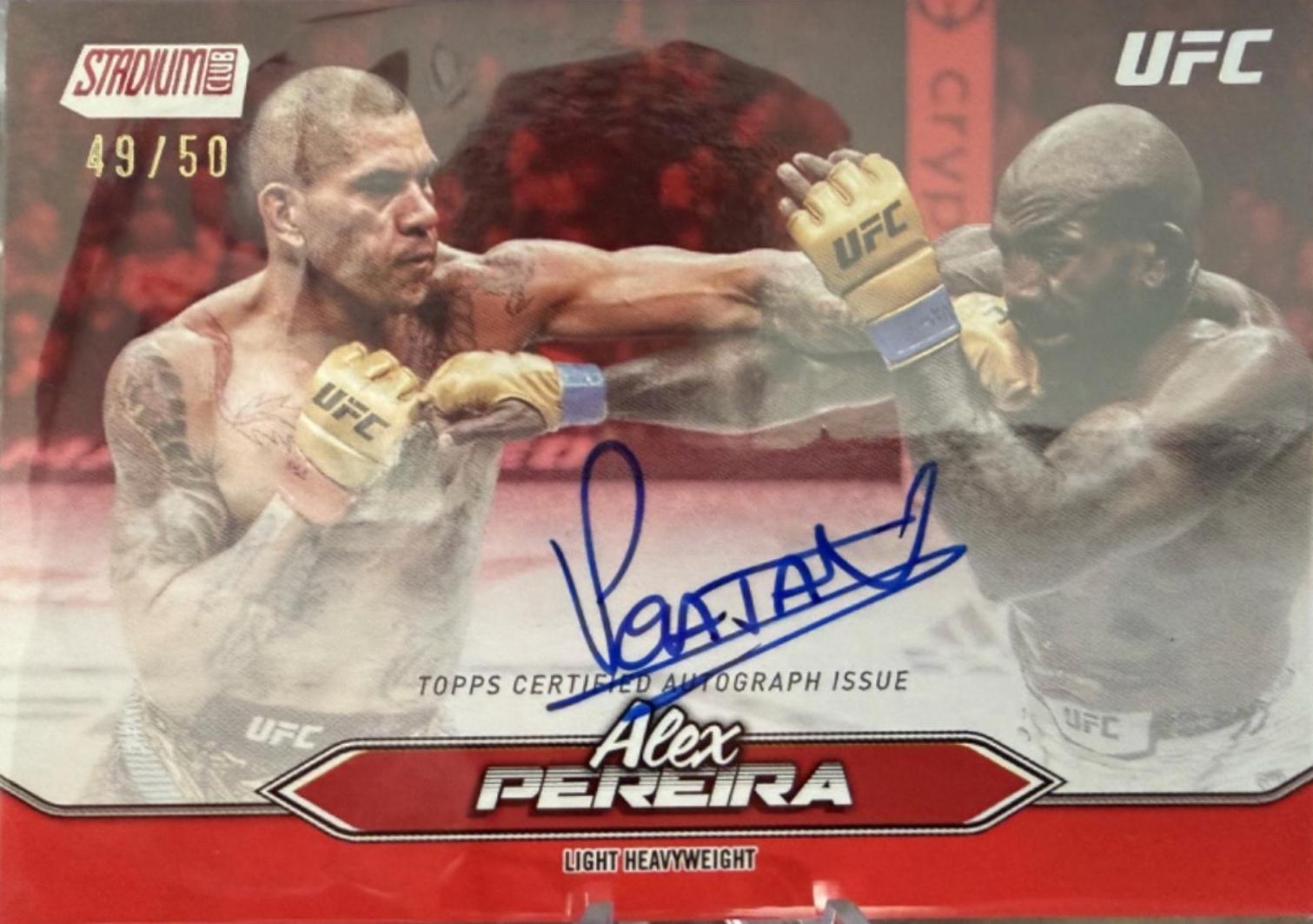 Alex Pereira 2025 Topps Stadium Club UFC Base Autographs #BCA-APP Red
