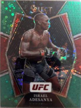 Israel Adesanya 2022 Panini Select UFC Octagonside #229 Green Disco