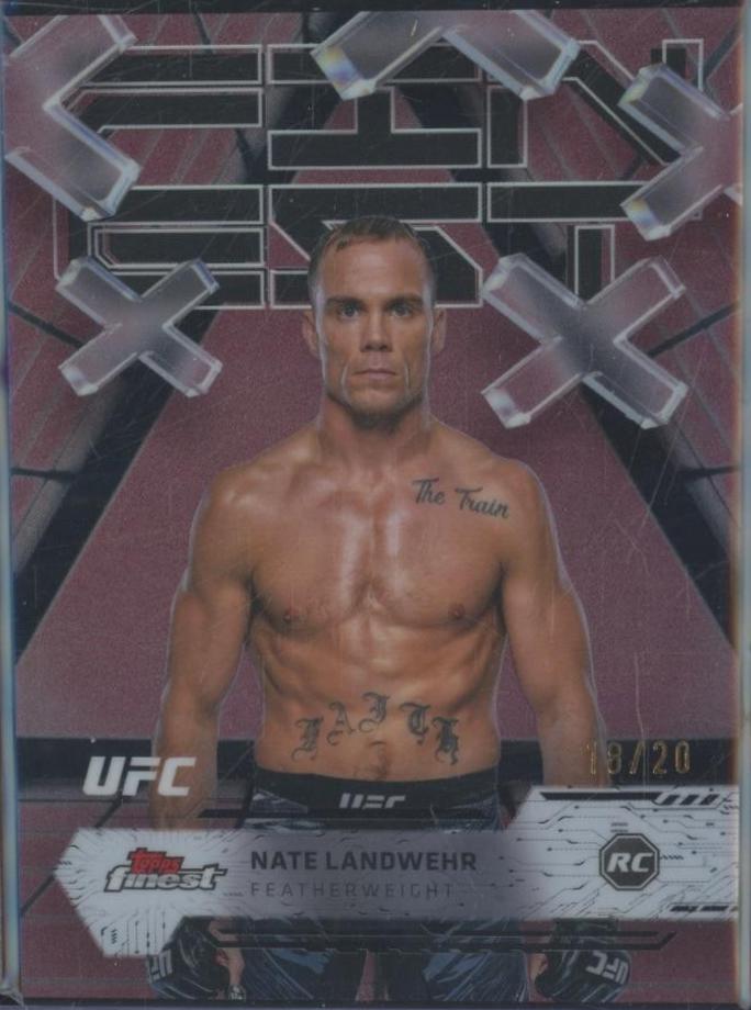 Nate Landwehr 2025 Topps Finest UFC Base Common #76 Red Black Vapor Refractor