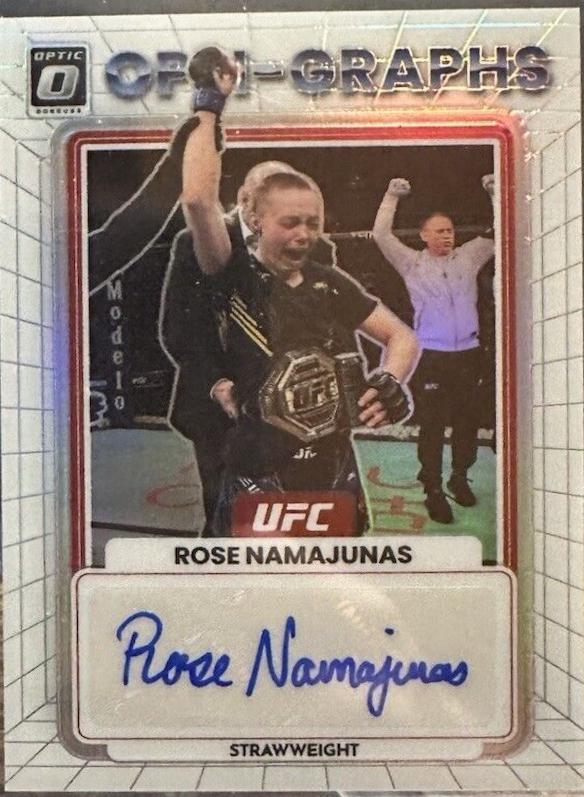 Rose Namajunas 2023 Panini Donruss Optic UFC Opti-Graphs #27 Green Autograph