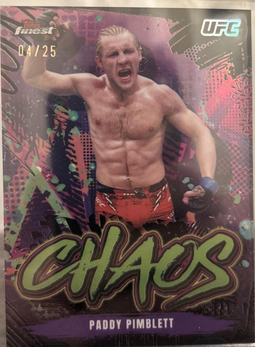 Paddy Pimblett 2024 Topps Finest UFC Chaos #CHA-2 Black Refractor