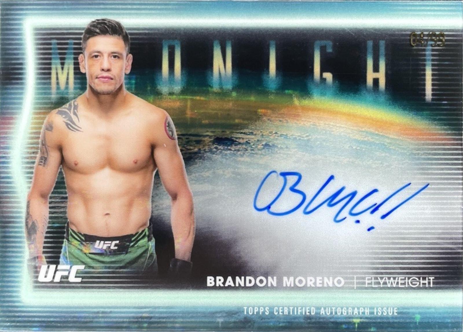 Brandon Moreno 2025 Topps Midnight UFC Horizon Signatures #HNS-BO Twilight