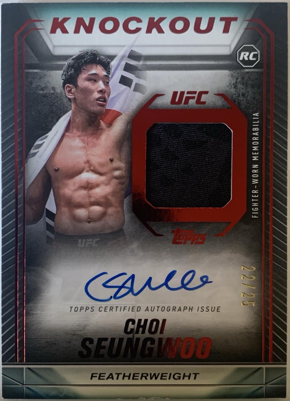 SeungWoo Choi 2024 Topps Knockout UFC Knockout Autograph Relics #KAR-CSO Red