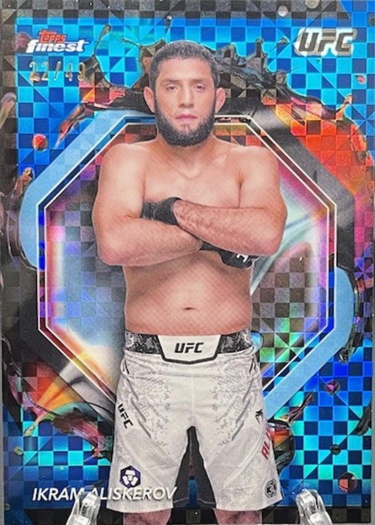 Ikram Aliskerov 2024 Topps Finest UFC Base Rare #278 Blue Checkerboard Refractor