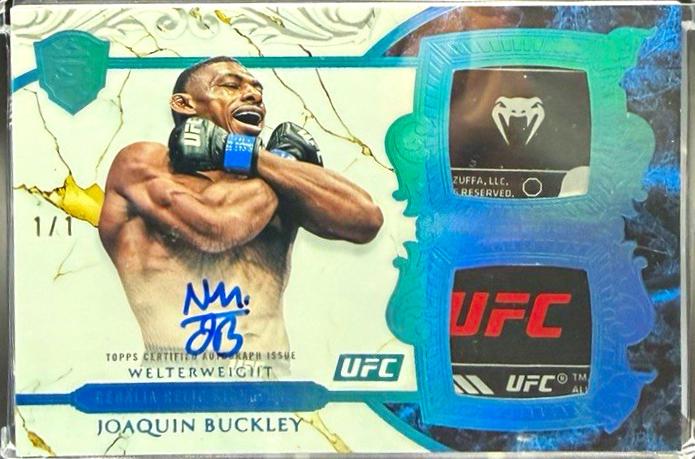 Joaquin Buckley 2025 Topps Royalty UFC Regalia Relic Signatures #RRS-JB Gold