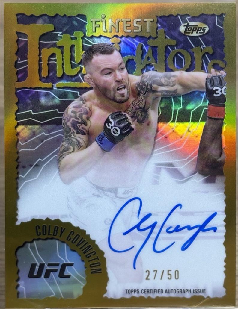 Colby Covington 2024 Topps Finest UFC Intimidators Autographs #IA-CCO Gold Refractor