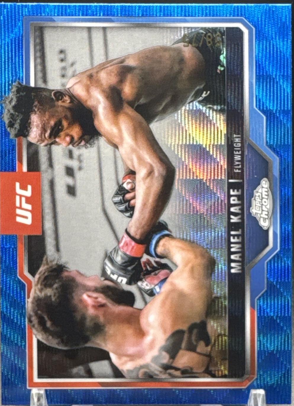 Manel Kape 2025 Topps Chrome UFC Base #58 Blue Wave Refractor