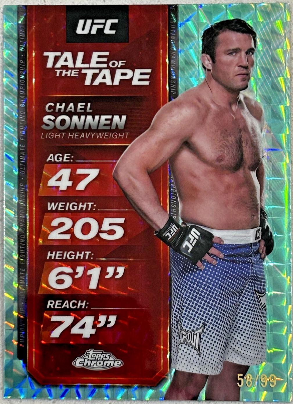 Chael Sonnen 2025 Topps Chrome UFC Tale of the Tape #TTT-25 Geometric Aqua Refractor