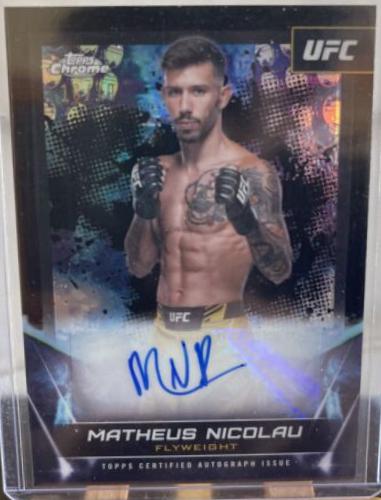 Matheus Nicolau 2024 Topps Chrome UFC UFC Signatures #FNA-MNI Black Refractor