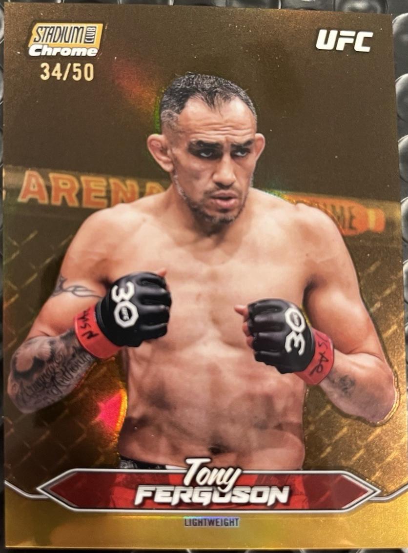 Tony Ferguson 2025 Topps Stadium Club UFC Base Chrome #C-181 Gold Refractor