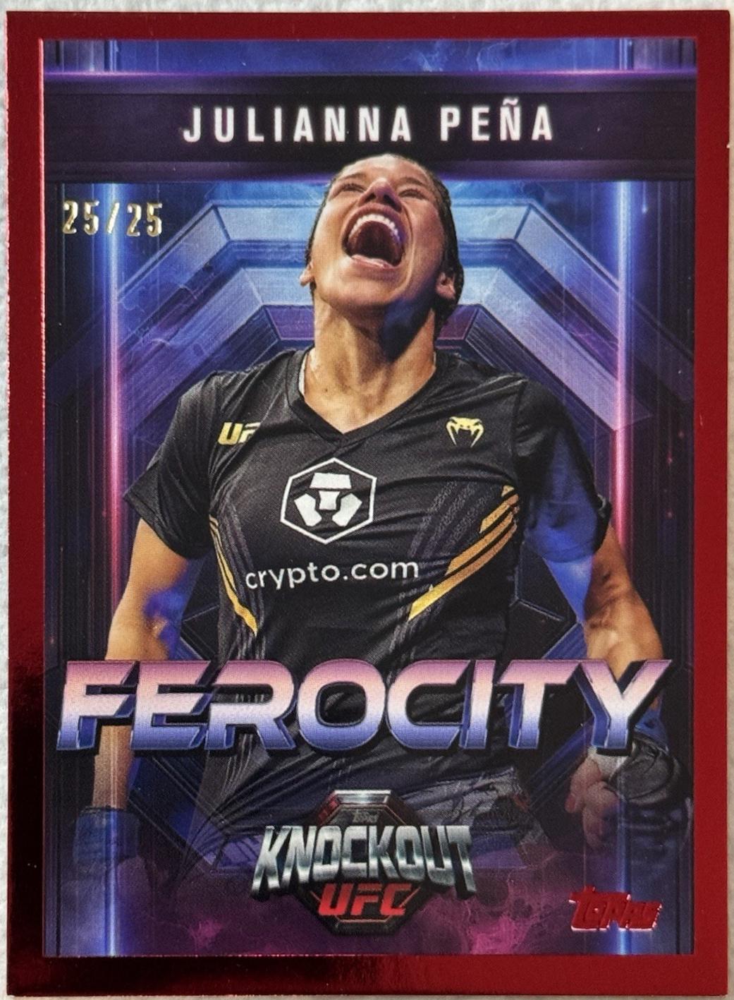 Julianna Peña 2025 Topps Knockout UFC Ferocity #FE-11 Red
