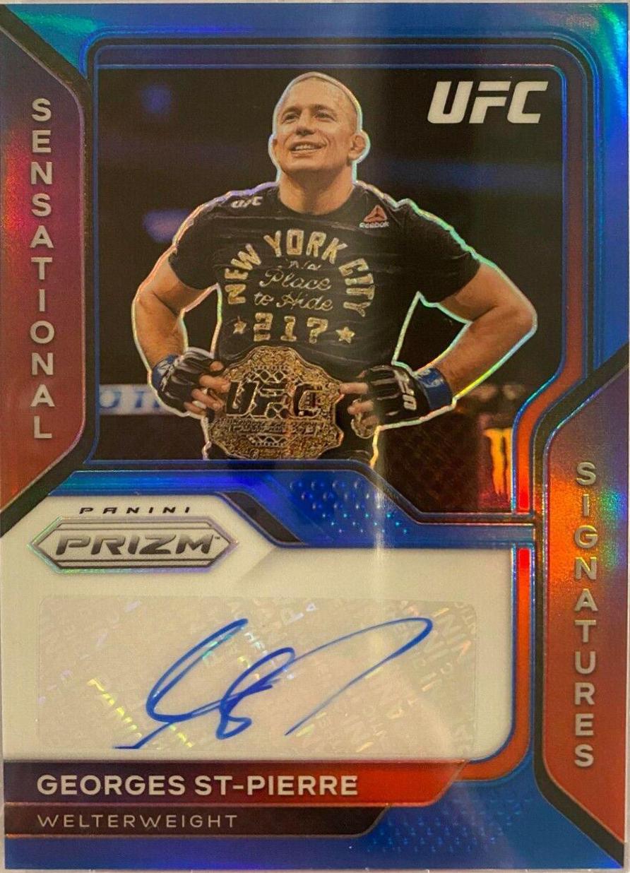 Georges St-Pierre 2021 Panini Prizm UFC Sensational Signatures #23 Blue