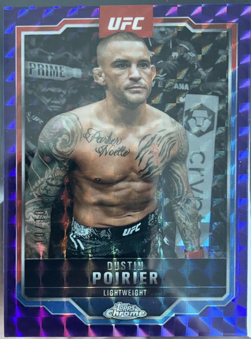 Dustin Poirier 2025 Topps Chrome UFC Base #7 Purple Geometric Refractor