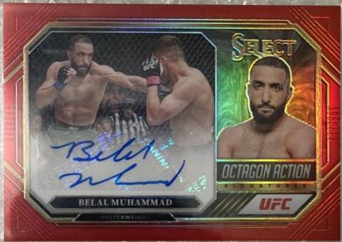 Belal Muhammad 2023 Panini Select UFC Octagon Action Signatures #28 Red