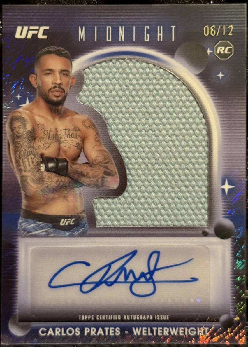 Carlos Prates 2025 Topps Midnight UFC Rookie Relic Autographs #RRR-CP Midnight