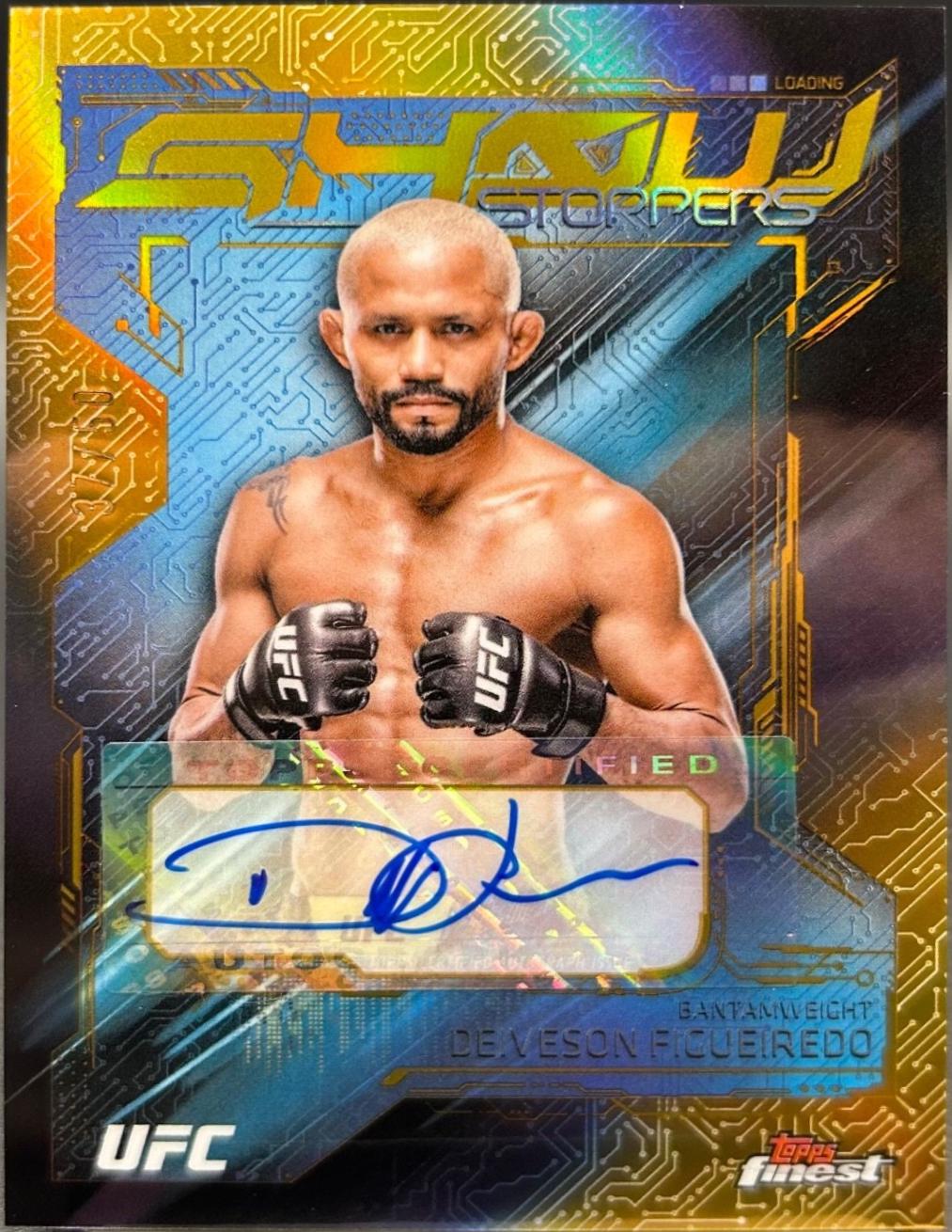Deiveson Figueiredo 2025 Topps Finest UFC Showstopper Autographs #SSA-DF Gold Refractor